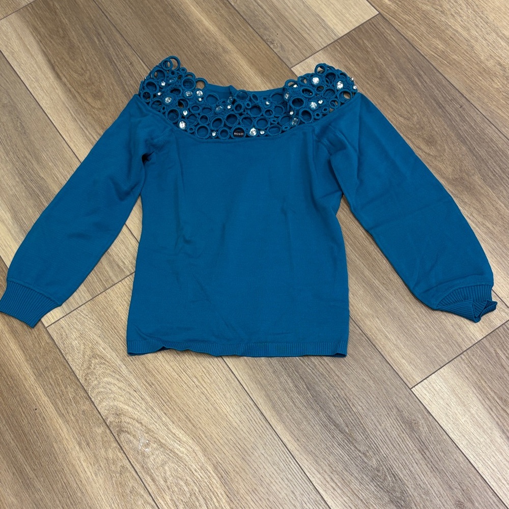 Boston Proper Embellished Off The Shoulder Sweater sz Med